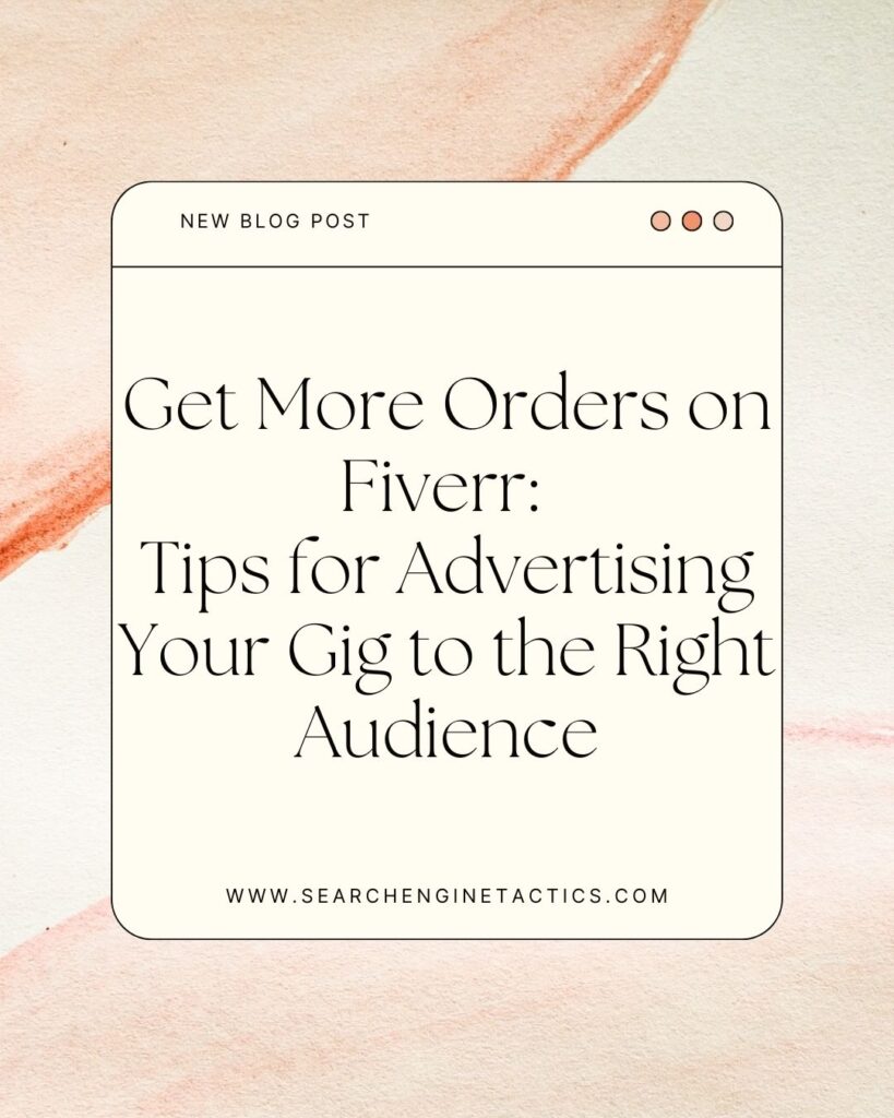 Advertise Your Gig on Fiverr